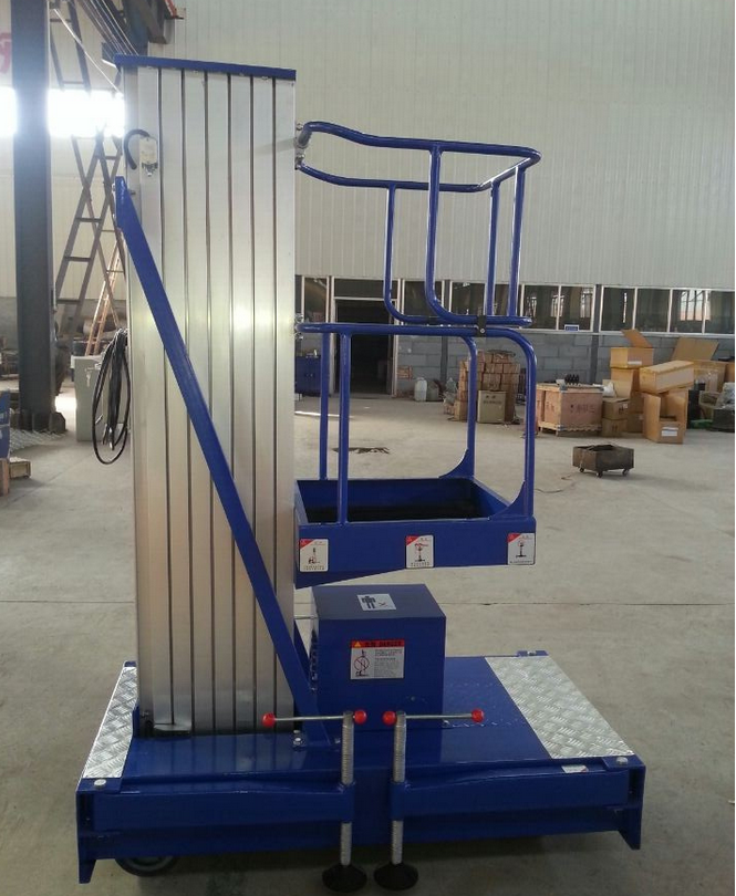 Single mast aluminum work platform