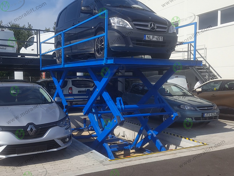 Dual/Double scissor car lift in Hungary