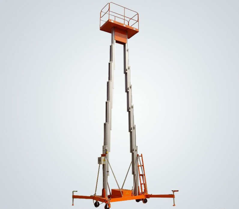 Double mast aluminum work platform
